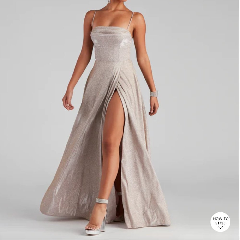 Denice Corset A-Line Wrap Formal Dress